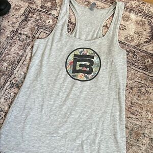 Floral Logo Gray Tank Top